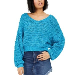 NWT Free People Coconut Loose Sleeve Sweater - pristine waters - XS